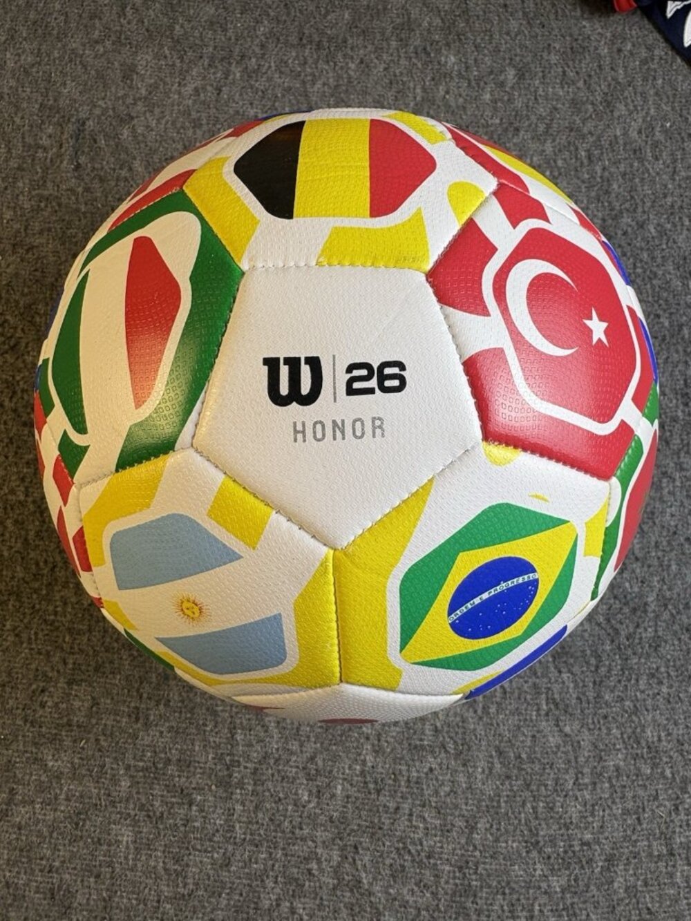 Wilson W26 Honor Size 5 Official Size & Weight Soccer Ball International Flags